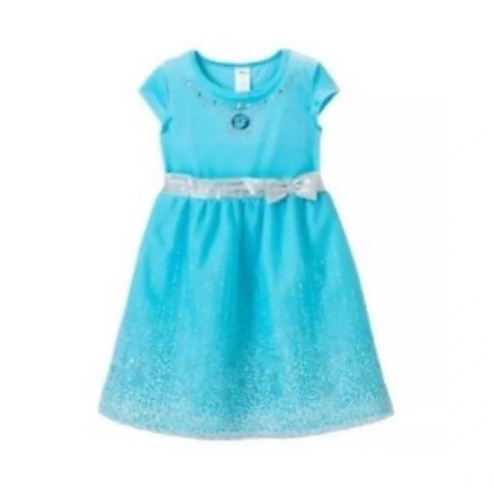 Disney x Jumping Beans Blue Velvet Tulle Skirt Frozen Elsa Formal Dress Size 5